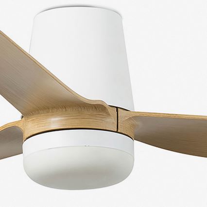 FARO 33829WT-1TW - LED Reguliuojamas lubinis ventiliatorius PUNT TUB M LED/18W/230V 3000/4200/6500K ruda/balta diametras 132 cm Wi-Fi Tuya + nuotolinio valdymo pultas