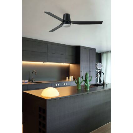 FARO 33830WT-1TW - LED Reguliuojamas lubinis ventiliatorius PUNT TUB M LED/18W/230V 3000/4200/6500K juoda diametras 132 cm Wi-Fi Tuya + nuotolinio valdymo pultas