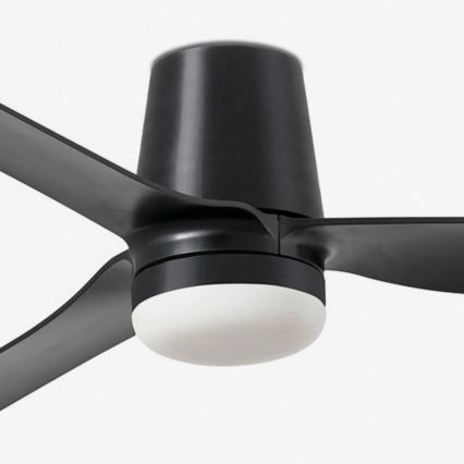 FARO 33830WT-1TW - LED Reguliuojamas lubinis ventiliatorius PUNT TUB M LED/18W/230V 3000/4200/6500K juoda diametras 132 cm Wi-Fi Tuya + nuotolinio valdymo pultas