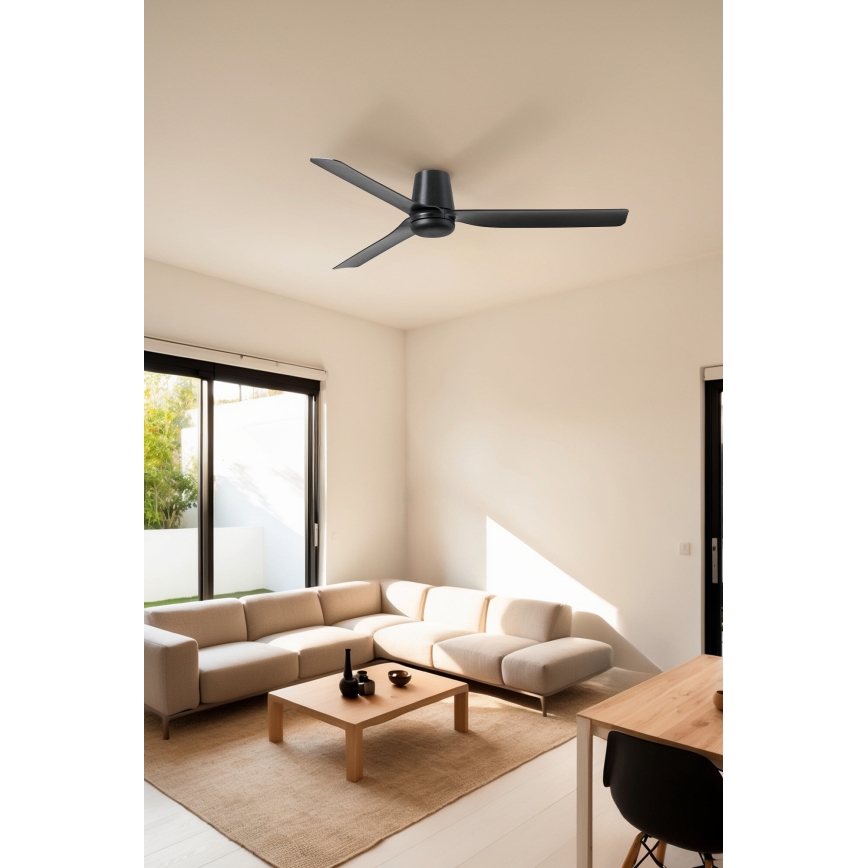 FARO 33830WT - Lubinis ventiliatorius PUNT TUB M juoda diametras 132 cm Wi-Fi Tuya + nuotolinio valdymo pultas