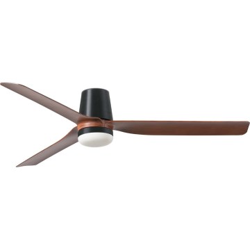 FARO 33831WT1S - LED reguliuojamas lubų ventiliatorius PUNT TUB M LED/18W/230V 2700/3000/4000K skers. 132 cm ruda/juoda Wi-Fi Tuya + nuotolinio valdymo pultas