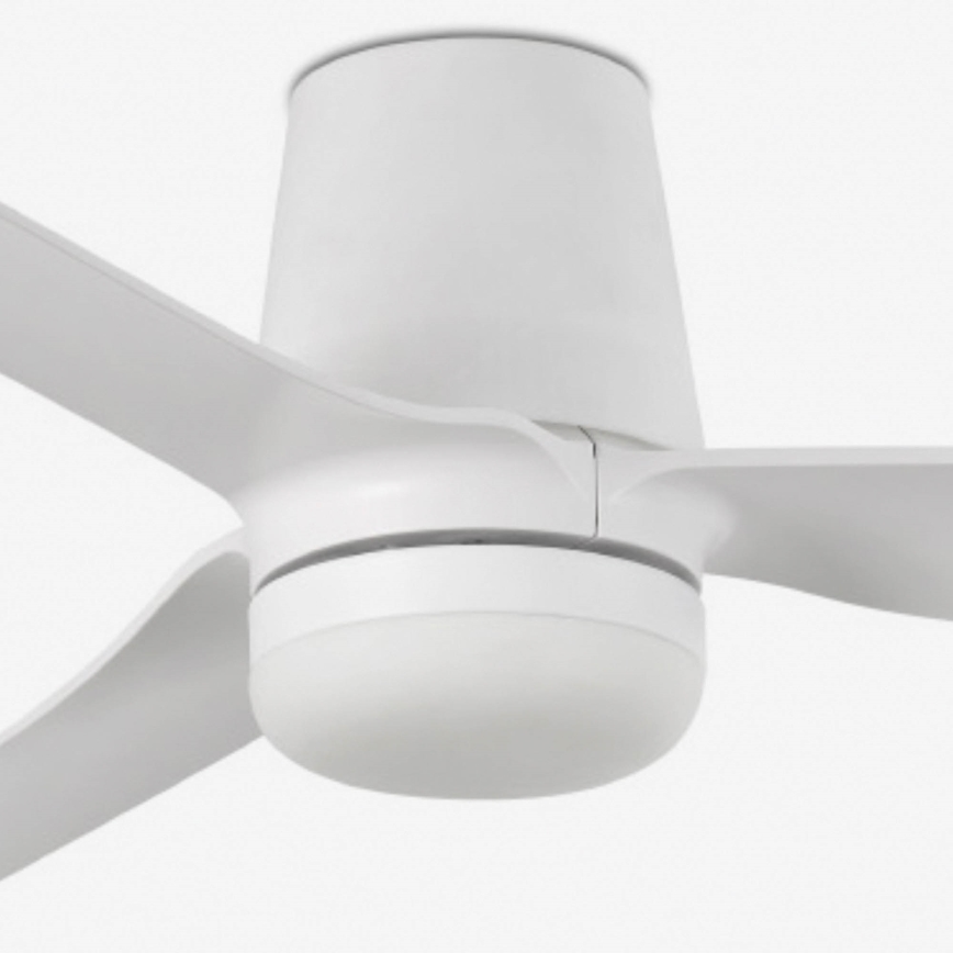 FARO 33832WT-1TW - LED Reguliuojamas lubinis ventiliatorius MINI PUNT TUB S LED/10W/230V 2700/4000/6000K balta diametras 90 cm Wi-Fi Tuya + nuotolinio valdymo pultas