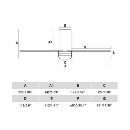 FARO 33834WT-1TW - LED Reguliuojamas lubinis ventiliatorius MINI PUNT TUB S LED/10W/230V 2700/4000/6000K juoda diametras 90 cm Wi-Fi Tuya + nuotolinio valdymo pultas