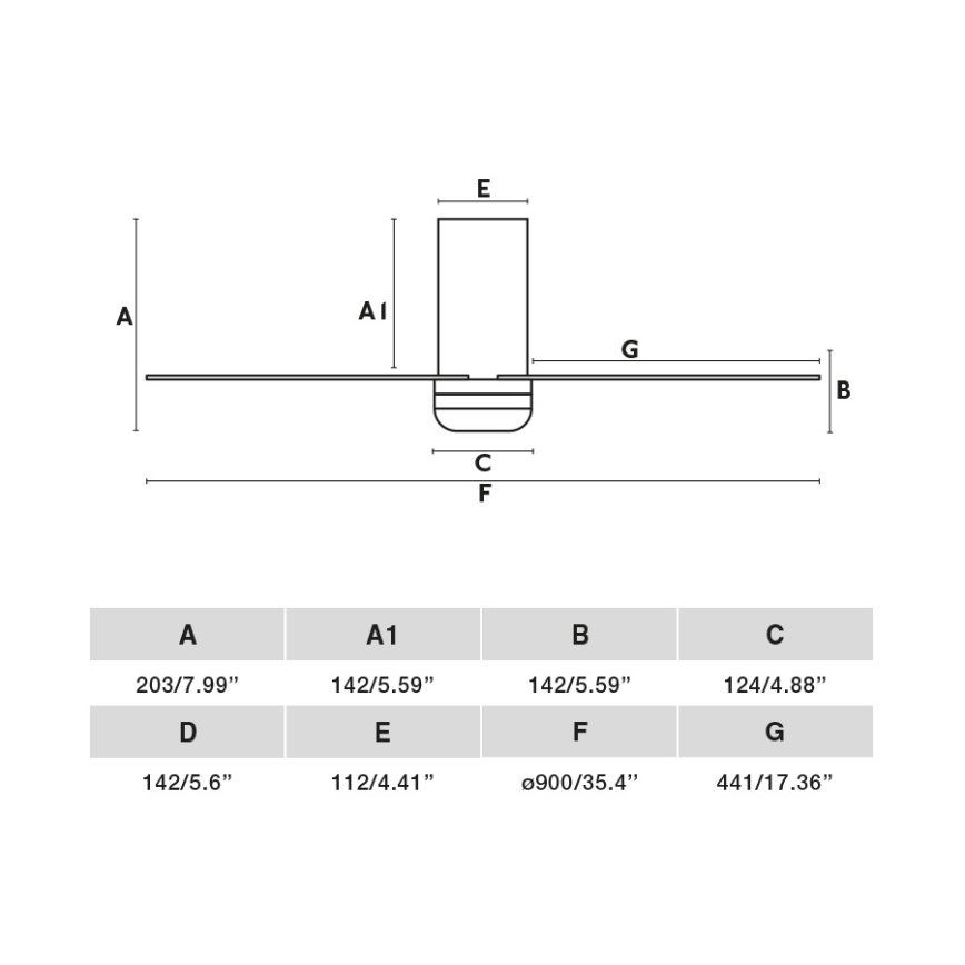 FARO 33835WT - Lubinis ventiliatorius MINI PUNT TUB S ruda/juoda diametras 90 cm Wi-Fi Tuya + nuotolinio valdymo pultas