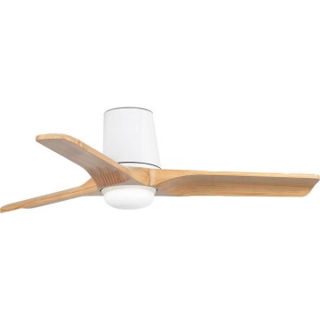FARO 33836-1TW - LED Reguliuojamas lubinis ventiliatorius HEYWOOD TUB S LED/10W/230V 2700/4000/6000K pušis/balta diametras 90 cm + nuotolinio valdymo pultas