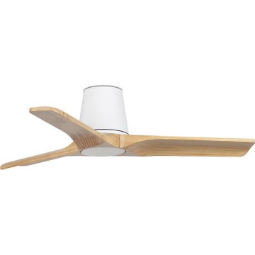 FARO 33836WT - Lubinis ventiliatorius HEYWOOD TUB S pušis/balta diametras 90 cm Wi-Fi Tuya + nuotolinio valdymo pultas
