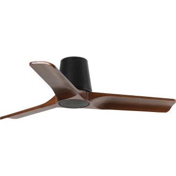 FARO 33837WT - Lubinis ventiliatorius HEYWOOD TUB S pušis/juoda diametras 90 cm Wi-Fi Tuya + nuotolinio valdymo pultas