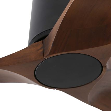 FARO 33837WT - Lubinis ventiliatorius HEYWOOD TUB S pušis/juoda diametras 90 cm Wi-Fi Tuya + nuotolinio valdymo pultas