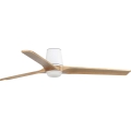 FARO 338381S - reguliuojamas LED lubinis ventiliatorius HEYWOOD TUB L LED/10W/230V 2700/3000/4000K, skersmuo 132 cm, mediena/balta + nuotolinis valdymas