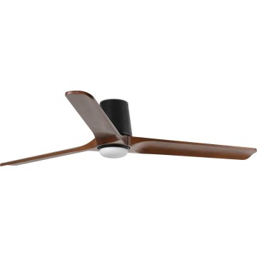 FARO 33839WT-1TW - LED Reguliuojamas lubinis ventiliatorius HEYWOOD TUB L LED/10W/230V 2700/4000/6000K pušis/juoda diametras 132 cm Wi-Fi Tuya + nuotolinio valdymo pultas
