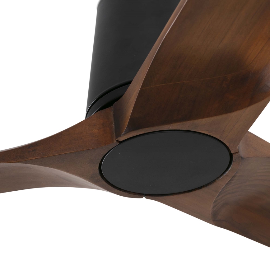 FARO 33839WT - Lubinis ventiliatorius HEYWOOD TUB L pušis/juoda skersmuo 132 cm Wi-Fi Tuya + nuotolinio valdymo pultas