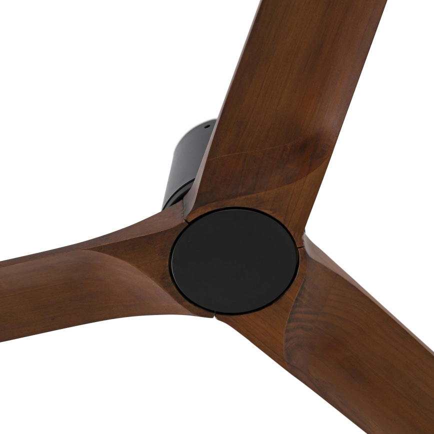 FARO 33839WT - Lubinis ventiliatorius HEYWOOD TUB L pušis/juoda skersmuo 132 cm Wi-Fi Tuya + nuotolinio valdymo pultas