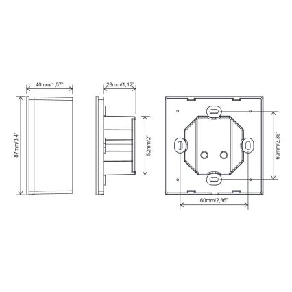 FARO 33988 - Sieninis jutiklinis valdiklis lubų ventiliatoriams 230V juodas