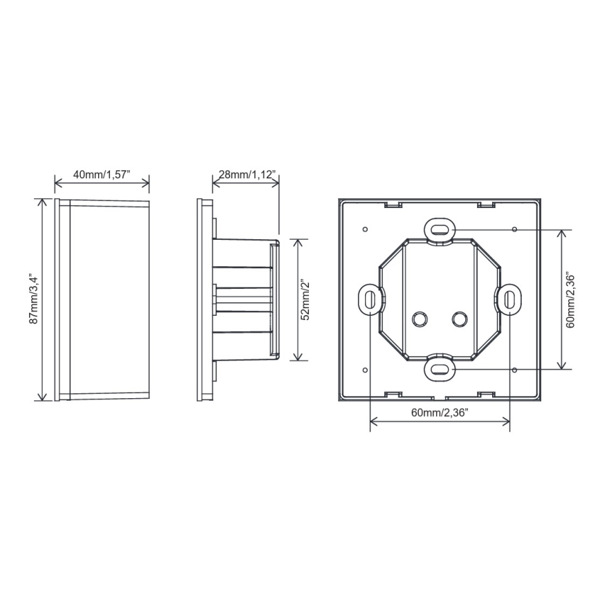 FARO 33988 - Sieninis jutiklinis valdiklis lubų ventiliatoriams 230V juodas