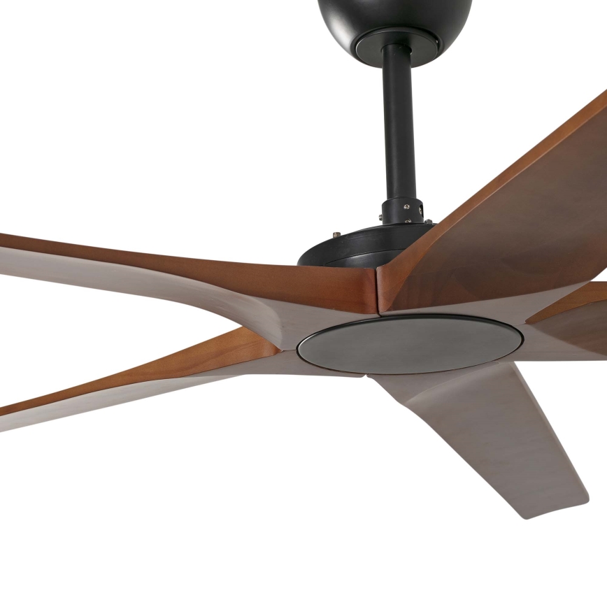 FARO 34190WT - Lubinis ventiliatorius BIGWOOD XL pušis/juoda diametras 200 cm Wi-Fi Tuya + nuotolinio valdymo pultas
