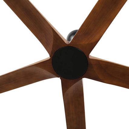 FARO 34190WT - Lubinis ventiliatorius BIGWOOD XL pušies/juodos spalvos, skersmuo 200 cm, Wi-Fi Tuya + nuotolinio valdymo pultas