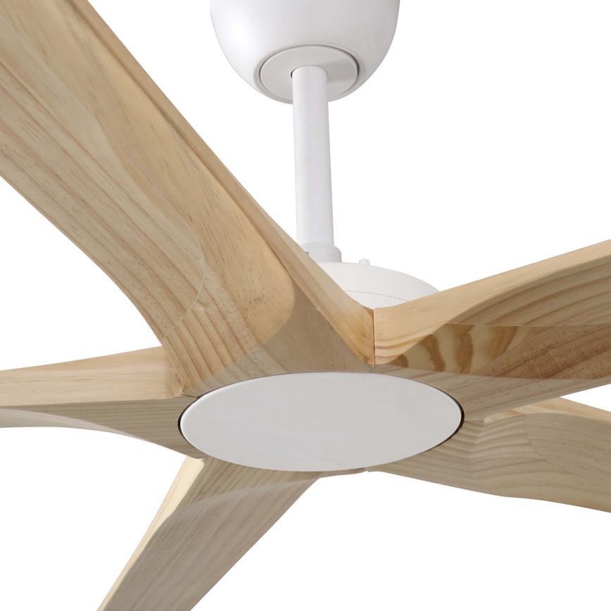 FARO 34191WT - Lubinis ventiliatorius BIGWOOD XL pušis/balta diametras 200 cm Wi-Fi Tuya + nuotolinio valdymo pultas