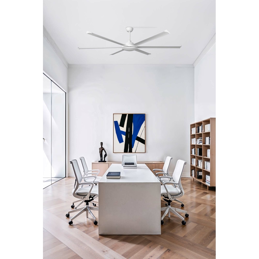 FARO 34202-130 - LED lubinis ventiliatorius ROTTERDAM XL LED/32W/230V balta diametras 200 cm + nuotolinio valdymo pultas