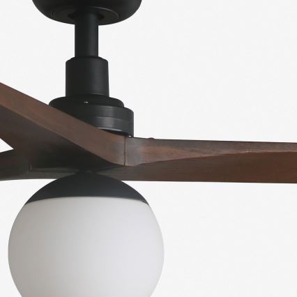 FARO 34276-11L - Lubinis ventiliatorius KLIM L 1xE27/15W/230V graikinis riešutas/juoda diametras 150 cm + nuotolinio valdymo pultas