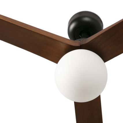 FARO 34276WT-11L - Lubinis ventiliatorius KLIM L 1xE27/15W/230V medis/juoda diametras 150 cm Wi-Fi Tuya + nuotolinio valdymo pultas