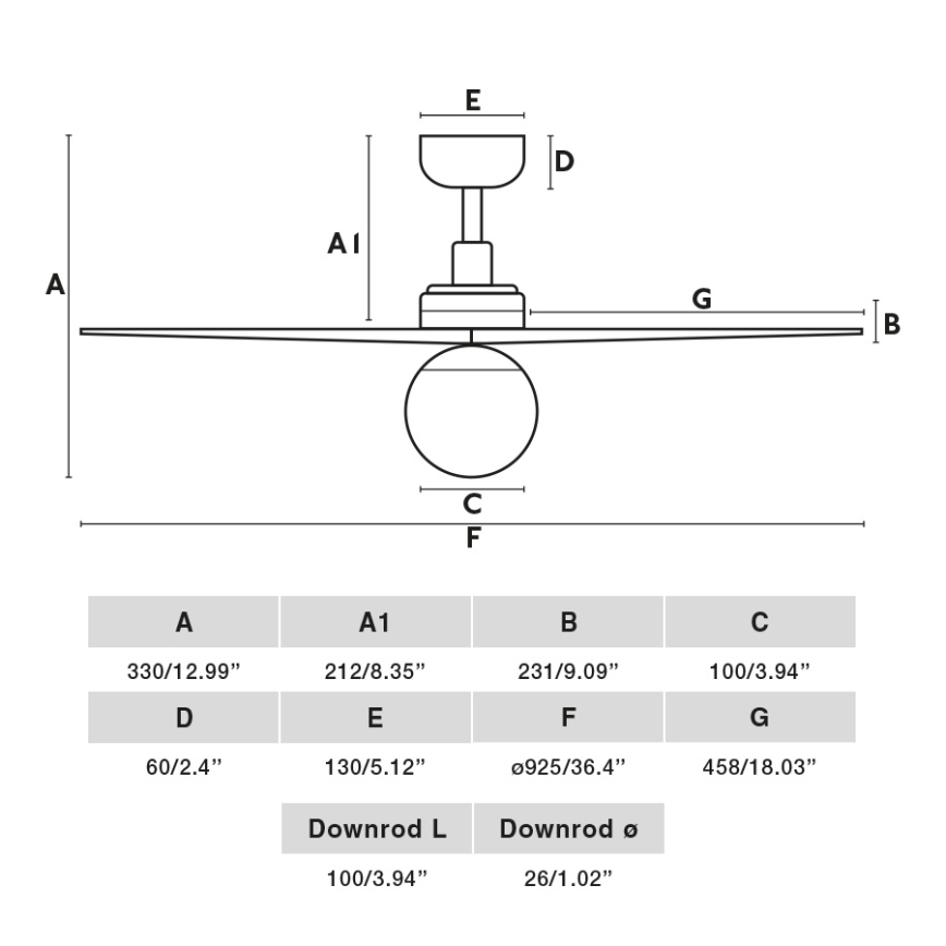 FARO 34278-11L - Lubinis ventiliatorius KLIM S 1xE27/15W/230V graikinis riešutas/juoda diametras 92,5 cm + nuotolinio valdymo pultas