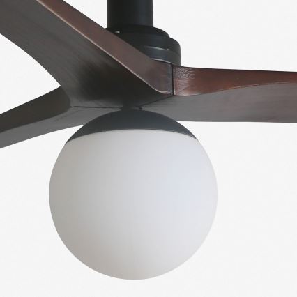FARO 34278-11L - Lubinis ventiliatorius KLIM S 1xE27/15W/230V medis/juoda diametras 92,5 cm + nuotolinio valdymo pultas
