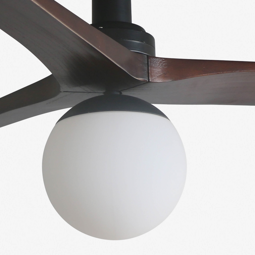 FARO 34278-11L - Lubinis ventiliatorius KLIM S 1xE27/15W/230V medis/juoda diametras 92,5 cm + nuotolinio valdymo pultas
