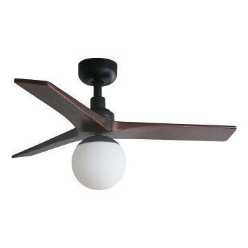 FARO 34278WT-11L - Lubinis ventiliatorius KLIM S 1xE27/15W/230V medis/juoda diametras 92,5 cm Wi-Fi Tuya + nuotolinio valdymo pultas