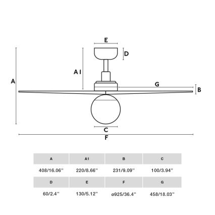FARO 34281WT-11L - Lubinis ventiliatorius KLIM S 1xE27/15W/230V medis/balta diametras 92,5 cm Wi-Fi Tuya + nuotolinio valdymo pultas