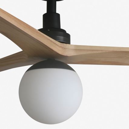 FARO 34283WT-11L - Lubinis ventiliatorius KLIM M 1xE27/15W/230V medis/juoda diametras 125 cm Wi-Fi Tuya + nuotolinio valdymo pultas