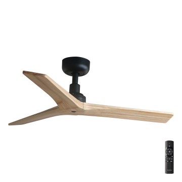 FARO 34284 - Lubinis ventiliatorius KLIM S pušis/juoda diametras 92,5 cm + nuotolinio valdymo pultas