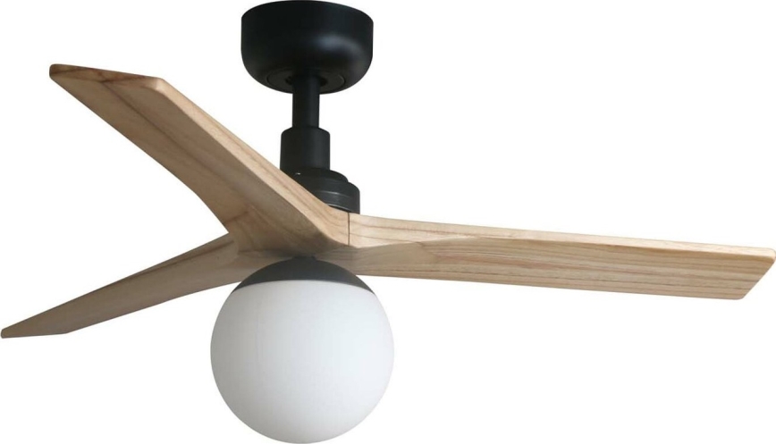 FARO 34284WT-11L - Lubinis ventiliatorius KLIM S 1xE27/15W/230V pušis/juoda diametras 92,5 cm Wi-Fi Tuya + nuotolinio valdymo pultas