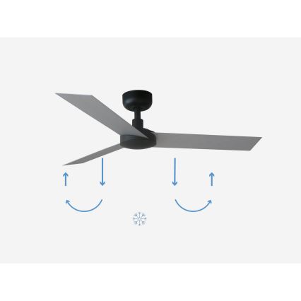FARO 34285 - Lubinis šviestuvas CRUISER S juoda diametras 106 cm + nuotolinio valdymo pultas