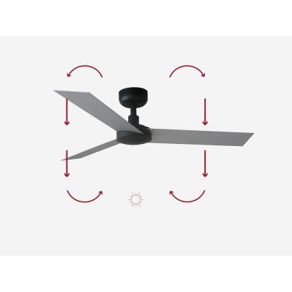 FARO 34285 - Lubinis šviestuvas CRUISER S juoda diametras 106 cm + nuotolinio valdymo pultas