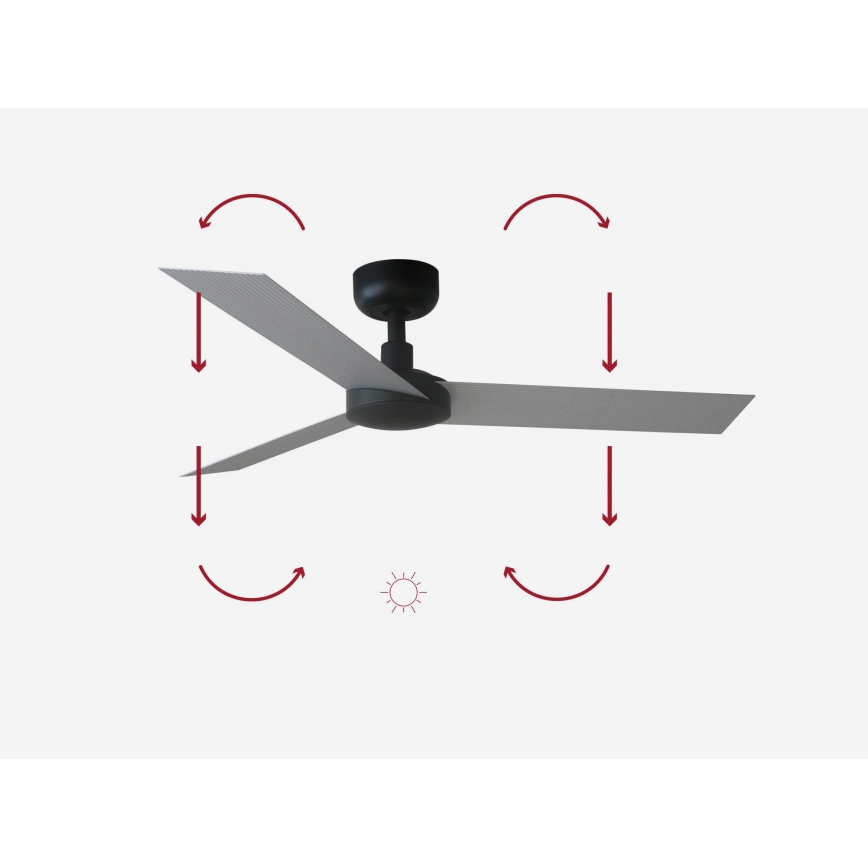 FARO 34285 - Lubinis šviestuvas CRUISER S juoda diametras 106 cm + nuotolinio valdymo pultas