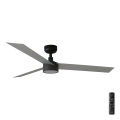 FARO 34286-1TW - Dimeriuojamas LED lubinis ventiliatorius CRUISER L LED/18W/230V 2700/3000/4000K skersmuo 132 cm juoda/pilka + nuotolinis valdymas