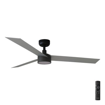 FARO 34286-1TW - Dimeriuojamas LED lubinis ventiliatorius CRUISER L LED/18W/230V 2700/3000/4000K skersmuo 132 cm juoda/pilka + nuotolinis valdymas