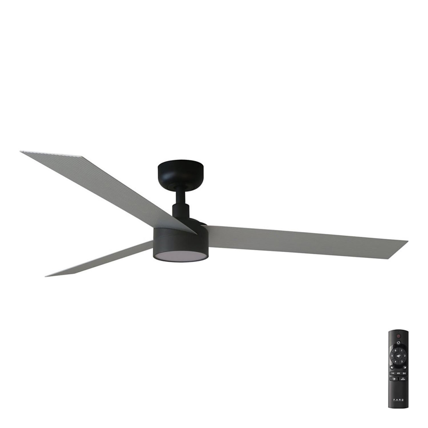 FARO 34286-1TW - LED Pritemdomas lubinis ventiliatorius CRUISER L LED/18W/230V 2700/4000/6500K diametras 132 cm juodas/pilkas + nuotolinio valdymo pultas
