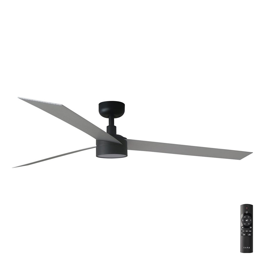 FARO 34287-1TW - LED Pritemdomas lubinis ventiliatorius CRUISER XL LED/18W/230V 2700/4000/6500K d. 160 cm juodas/pilkas + valdymo pultas