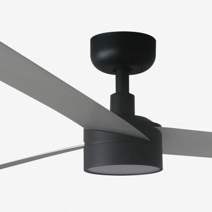 FARO 34287-1TW - LED Pritemdomas lubinis ventiliatorius CRUISER XL LED/18W/230V 2700/4000/6500K d. 160 cm juodas/pilkas + valdymo pultas