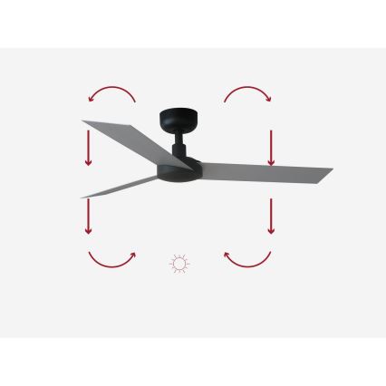 FARO 34287 - Lubinis ventiliatorius CRUISER XL juodas diametras 160 cm + nuotolinio valdymo pultas