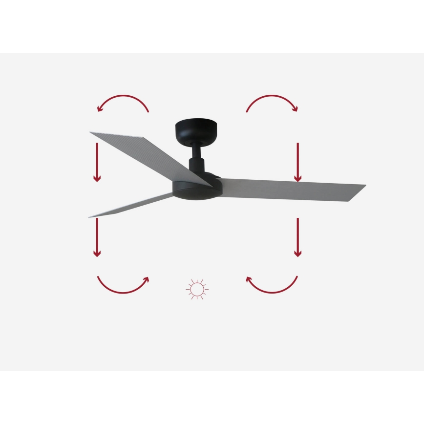 FARO 34287 - Lubinis ventiliatorius CRUISER XL juodas diametras 160 cm + nuotolinio valdymo pultas