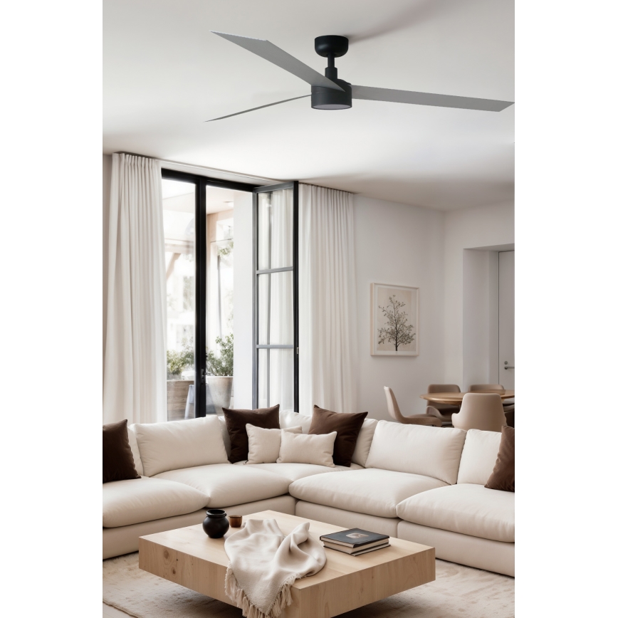 FARO 34287WT1S - LED reguliuojamas lubinis ventiliatorius CRUISER XL LED/18W/230V 2700/3000/4000K Ø 160 cm pilka/juoda Wi-Fi Tuya + nuotolinis valdymas