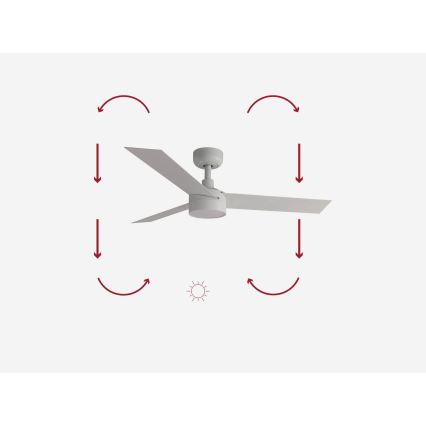 FARO 34288-1TW - Dimeriuojamas CRUISER LED ventiliatorius/20 W/230 V, skersmuo 106 cm, 2700/3000/4000 K + nuotolinis valdymas