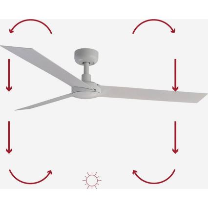 FARO 34290WP - Lubinis ventiliatorius CRUISER L balta diametras 132 cm SMART + nuotolinio valdymo pultas