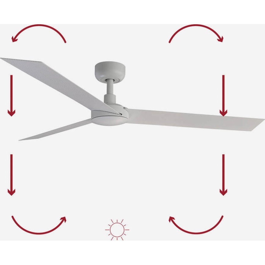 FARO 34290WP - Lubinis ventiliatorius CRUISER L balta diametras 132 cm SMART + nuotolinio valdymo pultas