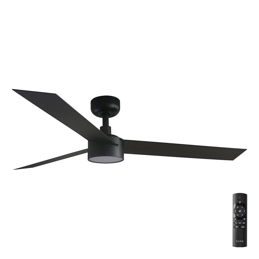 FARO 34291-1TW - LED Pritemdomas lubinis ventiliatorius CRUISER LED/20W/230V 2700/4000/6500K diametras 132 cm juodas + nuotolinio valdymo pultas