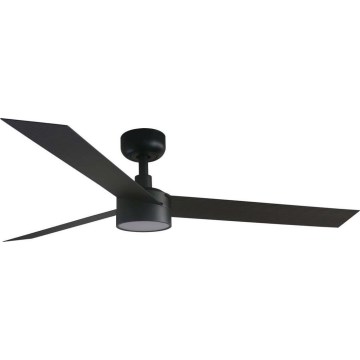 FARO 34291WT1S - Reguliuojamas LED lubinis ventiliatorius CRUISER L LED/18W/230V 2700/3000/4000K skers. 132 cm juodas Wi‑Fi Tuya + su nuotoliniu pulteliu