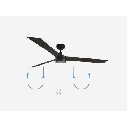 FARO 34293-1TW - LED Pritemdomas lubinis ventiliatorius CRUISER XL LED/18W/230V 2700/4000/6500K diametras 160 cm juodas + nuotolinio valdymo pultas