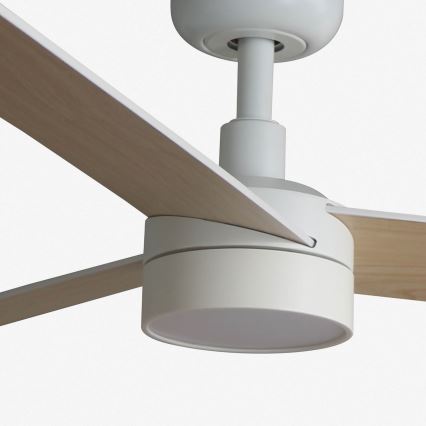 FARO 34295WT-1TW - LED Reguliuojamas lubinis ventiliatorius RUDDER S LED/18W/230V 2700/4350/6000K balta/smėlio spalva diametras 106 cm Wi-Fi Tuya + nuotolinio valdymo pultas